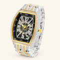 2022 MISSFOX Luxury Mens Watches Fashion Hip Hop Iced Diamond Waterproof Tonneau AAA Quartz Wristwatch Male Reloj Free Shipping