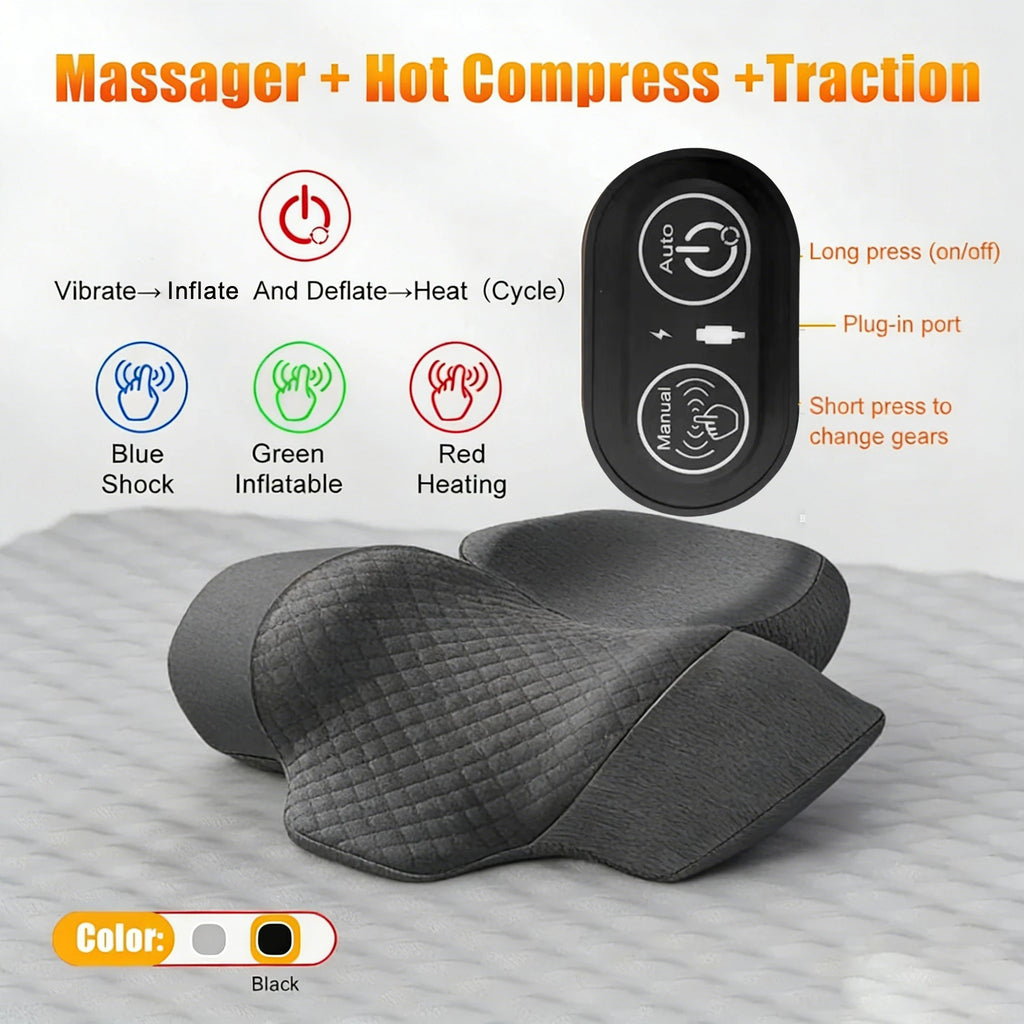 Neck Massage Pillow Heating Vibration Neck Massage Protect Cervical Spine Help Solve Sleep Problems