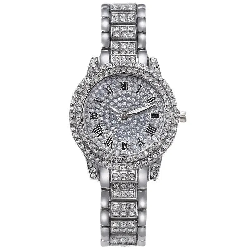 Luxury Shiny Diamond Watch for Women Men Gold Silver Quartz Watches Male Clock Dropshipping Rhinestone Wristwatch Gifts