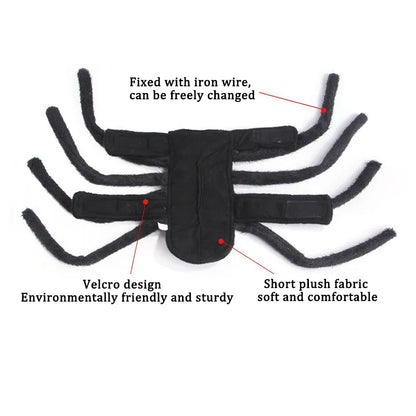 Halloween Spider Pet Costume Chest Back Design Festival Cosplay Transformation Outfit for Cats Small Medium Dogs Puppy