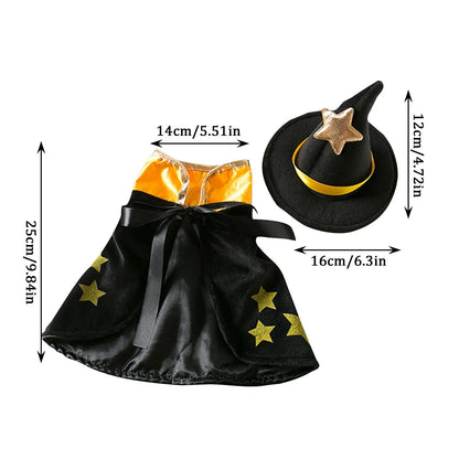 Halloween Dog Cosplay Costumes Funny Pet Clothes Adjustable Dogs Cos Cape Sets with Hat Party Novelty Dress Up Accessories