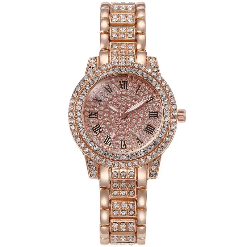 Luxury Shiny Diamond Watch for Women Men Gold Silver Quartz Watches Male Clock Dropshipping Rhinestone Wristwatch Gifts