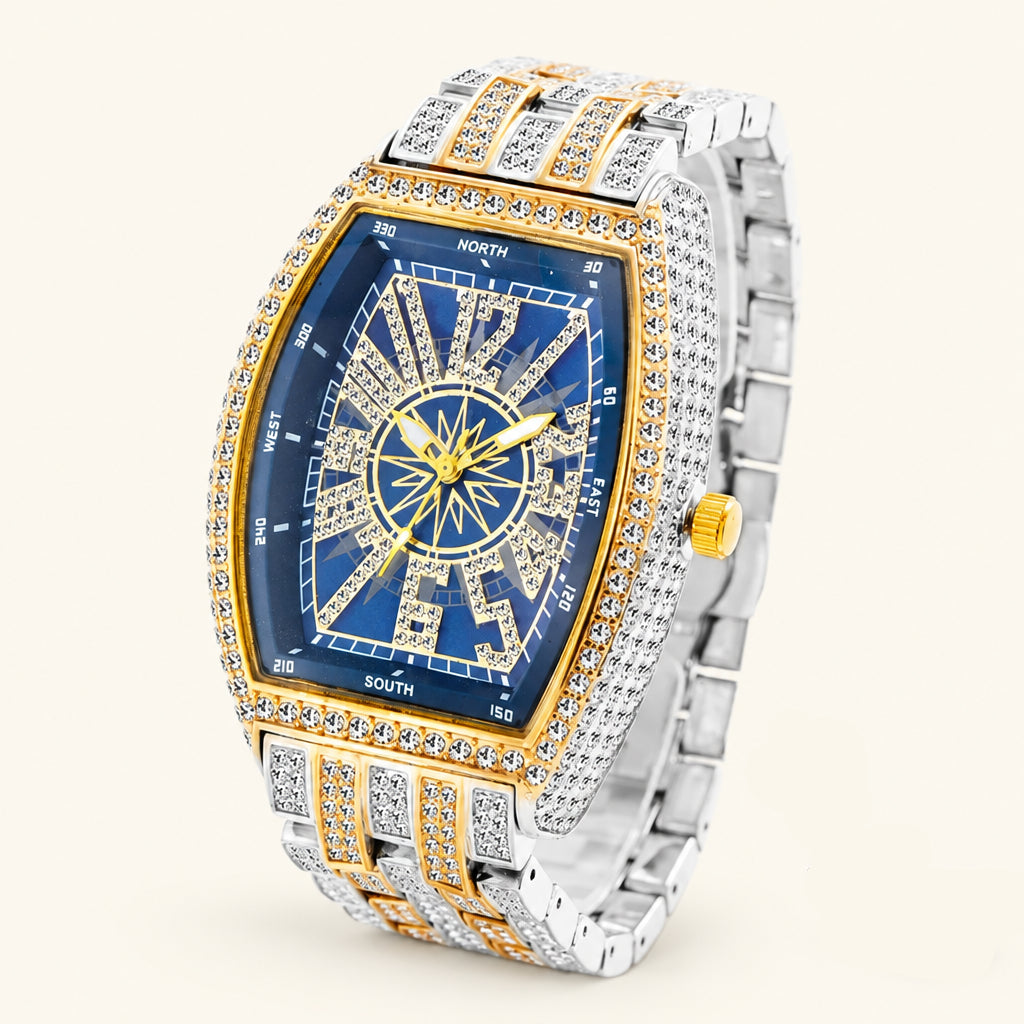 2022 MISSFOX Luxury Mens Watches Fashion Hip Hop Iced Diamond Waterproof Tonneau AAA Quartz Wristwatch Male Reloj Free Shipping