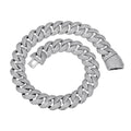 TOPGRILLZ 24mm Cuban Chain Necklace Full CZ Iced Out Wide Heavy Duty Box Clasp Silver Plated Copper Hip Hop Jewelry Men Women