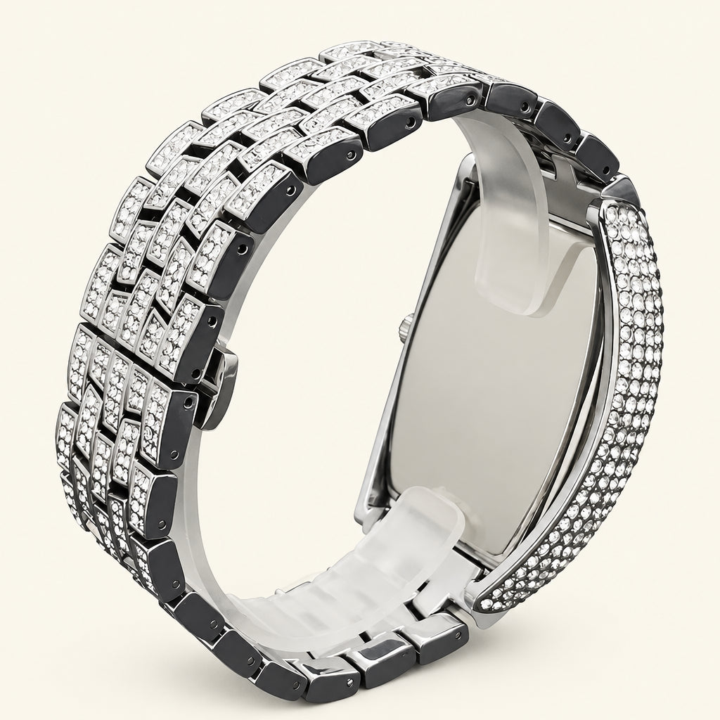 2022 MISSFOX Luxury Mens Watches Fashion Hip Hop Iced Diamond Waterproof Tonneau AAA Quartz Wristwatch Male Reloj Free Shipping
