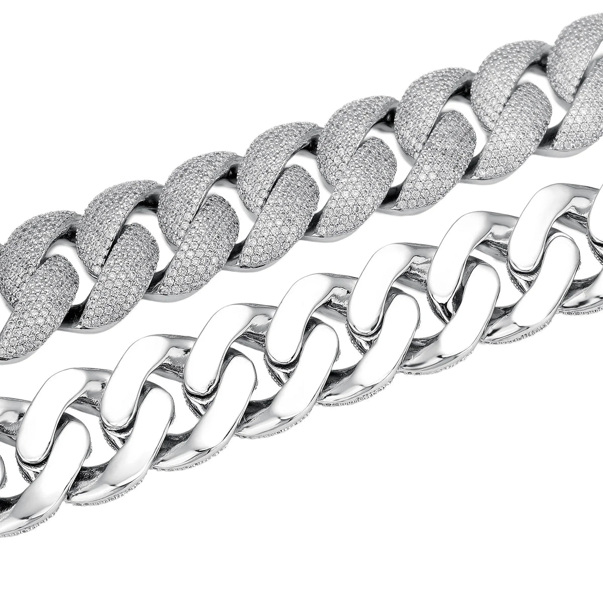 TOPGRILLZ 24mm Cuban Chain Necklace Full CZ Iced Out Wide Heavy Duty Box Clasp Silver Plated Copper Hip Hop Jewelry Men Women