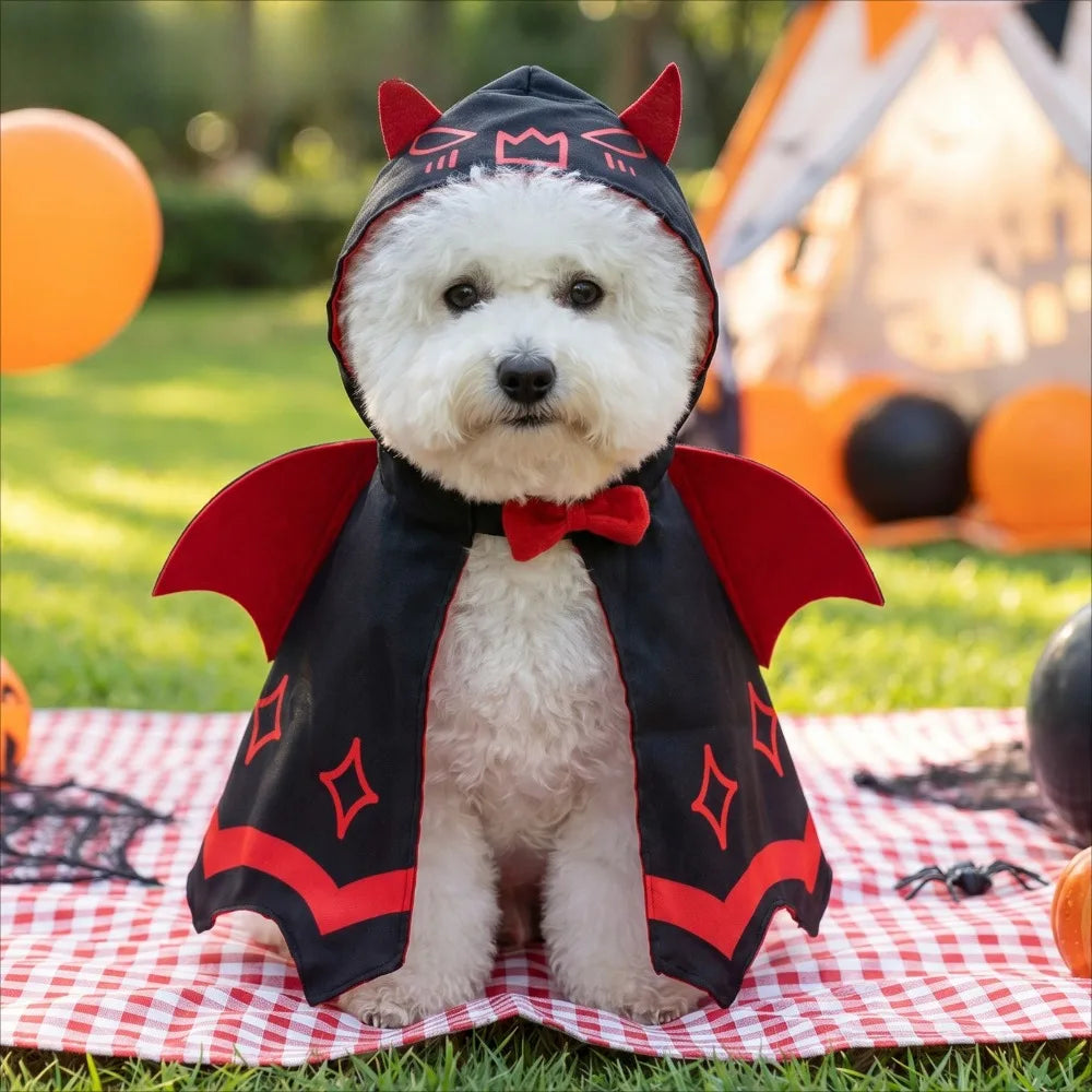 Halloween Pet Bat Wings Cloak Cute Cosplay Costume Dress Up Outfit for Cats Small Dogs Festival Party Clothes