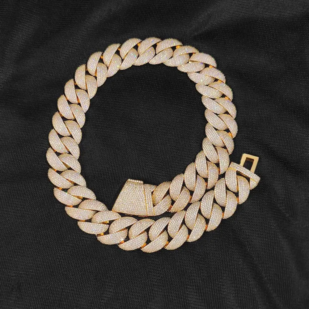Luxury Jewelry 24mm Diamond Chain Men Iced Out Bling CZ Silver/Gold Plated Rapper Hip Hop Thick Cuban Link Necklace Gift for Him