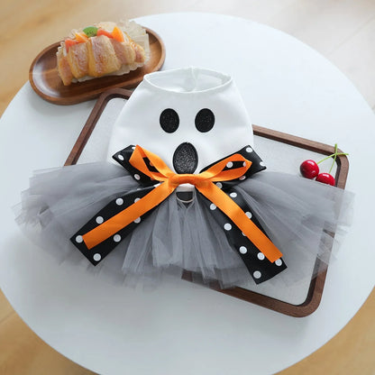 Halloween Costumes Dresses For Dog Elegant Pet Vest With Tutu Skirt Autumn Winter Girl Female Pet Toy Poodle Small Breeds Cat